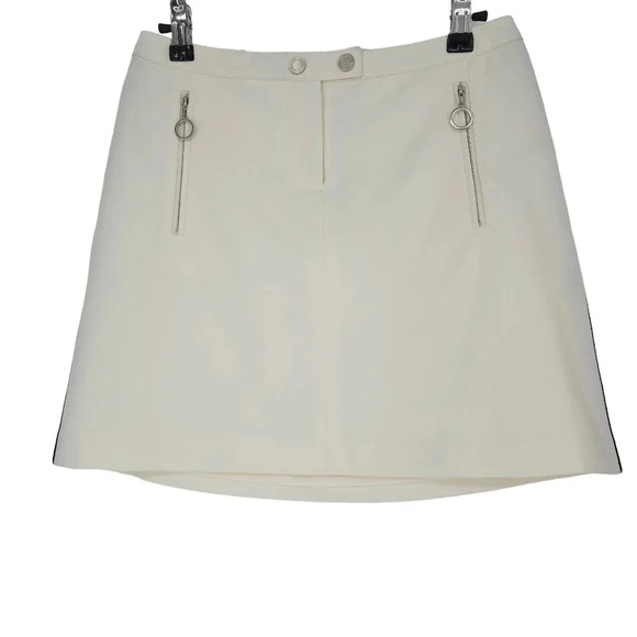 The Limited Flare Skirt White Retro 60s Lined Zip Pockets Mini - Picture 1 of 4